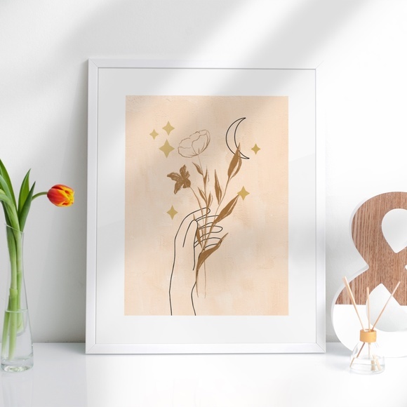 Wall Art Bohemian Celestial Hands Print Poster Illustration Unframed - Picture 2 of 5